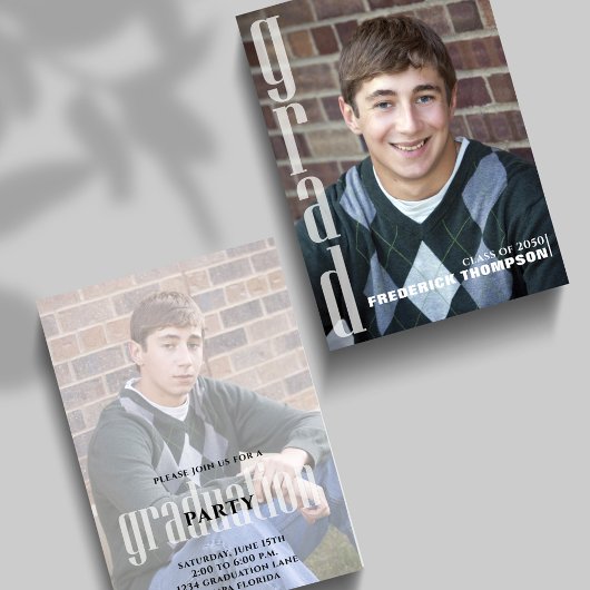 Minimalistisch Afstuderen Moderne Eenvoudige Twee  Kaart