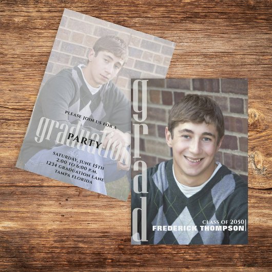 Minimalistisch Afstuderen Moderne Eenvoudige Twee  Kaart