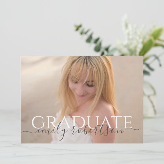 Minimalistisch Afstuderen Moderne Eenvoudige Twee  Kaart (Staand voorkant)