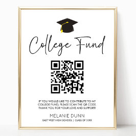 Minimalistisch Afstuderen QR Code College fondsbor Poster