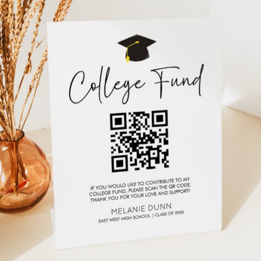 Minimalistisch Afstuderen QR Code College fondsbor Reclamebord Met Voetstuk