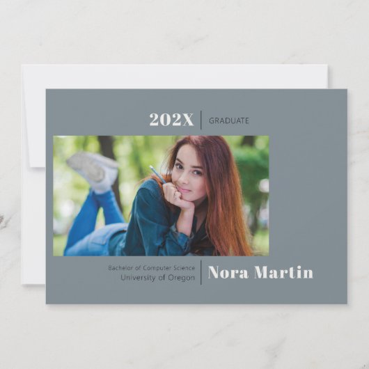 Minimalistisch Afstuderen van de Foto Stusty Blue Aankondiging (Voorkant)