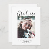 Minimalistisch Afstuderen van de Foto van het Manu Aankondigingskaart (Voorkant / Achterkant)