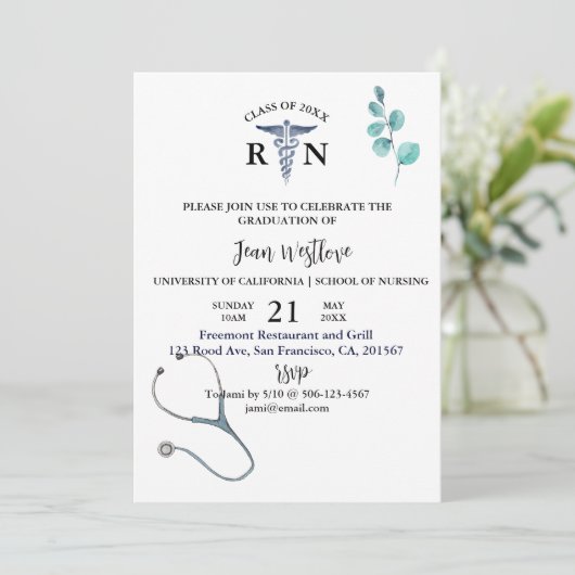 Minimalistisch Afstuderen van de verpleegschool Kaart (Staand voorkant)