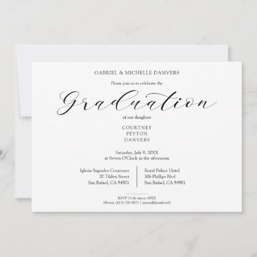 Minimalistisch Afstuderen van het Collage 3 Foto's Kaart (Achterkant)