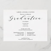 Minimalistisch Afstuderen van het Koelen 3 Foto's  Folie Uitnodiging (Achterkant)