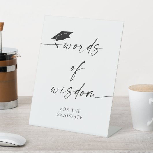 Minimalistisch Afstuderen van Wijsheid Reclamebord Met Voetstuk (Insitu)