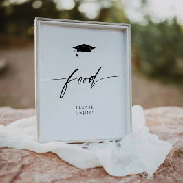 Minimalistisch Afstuderen voedsel voetstuk teken Reclamebord Met Voetstuk