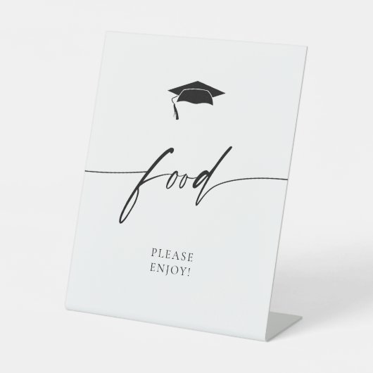 Minimalistisch Afstuderen voedsel voetstuk teken Reclamebord Met Voetstuk (Voorkant)