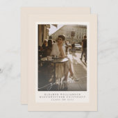 Minimalistisch Afstuderen voor Blush Overlay-foto  Aankondiging (Voorkant / Achterkant)