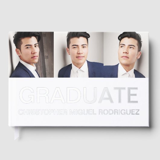 Minimalistisch Afstuderen voor fotocollage Gastenboek (Voorkant)
