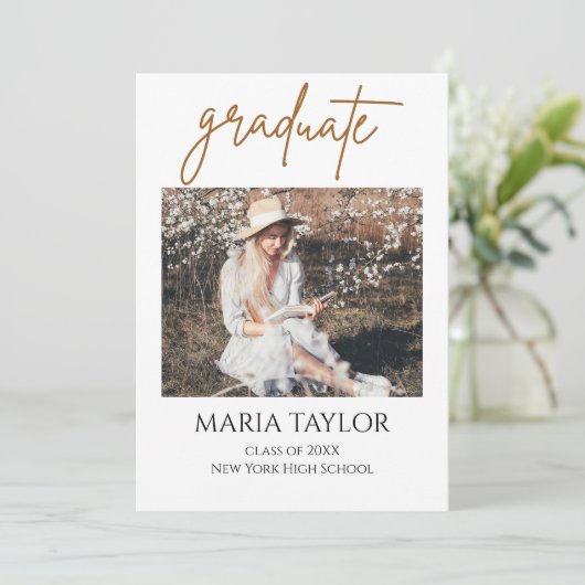 Minimalistisch Afstuderen voor fotocollage Kaart (Staand voorkant)