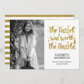 Minimalistisch Afstuderen voor foto's en tassel Aankondiging (Voorkant / Achterkant)