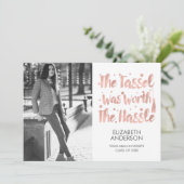 Minimalistisch Afstuderen voor foto's en tassel Aankondiging (Staand voorkant)