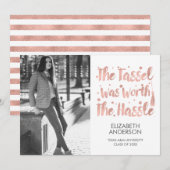 Minimalistisch Afstuderen voor foto's en tassel Aankondiging (Voorkant / Achterkant)