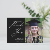 Minimalistisch Afstuderen voor zwarte legant kalli Bedankkaart (Staand voorkant)