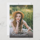 Minimalistisch Afstuderen zwart fotowit Aankondiging (Voorkant)