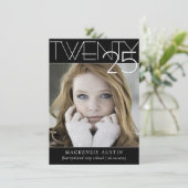 Minimalistisch Afstuderen | Zwart-wit foto Aankondiging (Staand voorkant)