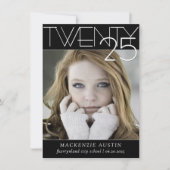 Minimalistisch Afstuderen | Zwart-wit foto Aankondiging (Voorkant)