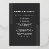 Minimalistisch Afstuderen zwarte goudolie - aankon Folie Uitnodiging (Achterkant)