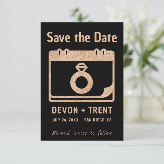 Minimalistisch agendapunt Opslaan datum Save The Date (Staand voorkant)