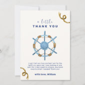 Minimalistisch Ahoy Nautical Boy Baby shower Bedankkaart (Voorkant)