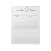 Minimalistisch Air Fryer Recepten Notitieblok (Linkerzijde)