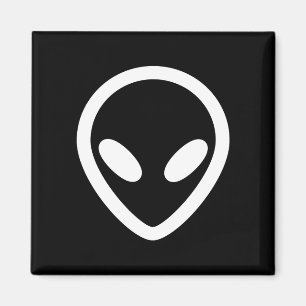 Minimalistisch Alien kijkt naar u Magneet