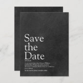 Minimalistisch alkboard Opslaan datumdefinitie Aankondigingskaart (Voorkant / Achterkant)