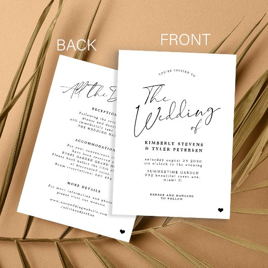 Minimalistisch alles in één eenvoudige zwart-witte kaart