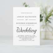 Minimalistisch alles in één moderne bruiloft kaart (Staand voorkant)