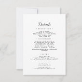 Minimalistisch alles in één moderne bruiloft kaart (Achterkant)