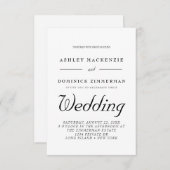 Minimalistisch alles in één moderne bruiloft kaart (Voorkant / Achterkant)