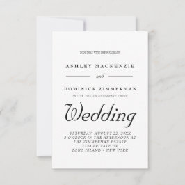 Minimalistisch alles in één moderne bruiloft kaart