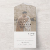 Minimalistisch alles in één RSVP bruiloft uitnodig All In One Uitnodiging (Binnen)