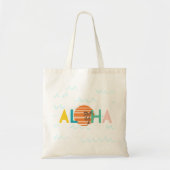 Minimalistisch "Aloha" zonnestelsel en palmboom gr Tote Bag (Voorkant)