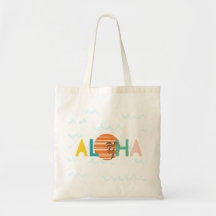 Minimalistisch "Aloha" zonnestelsel en palmboom gr