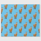 Minimalistisch Alpaca Design Wrapping Paper Cadeaupapier (Vlak)