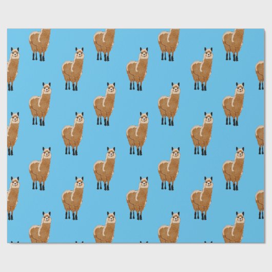 Minimalistisch Alpaca Design Wrapping Paper Cadeaupapier (Vlak)
