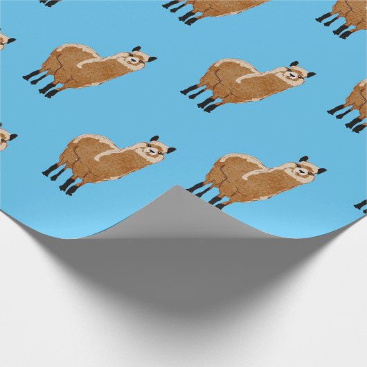 Minimalistisch Alpaca Design Wrapping Paper Cadeaupapier (Hoek)