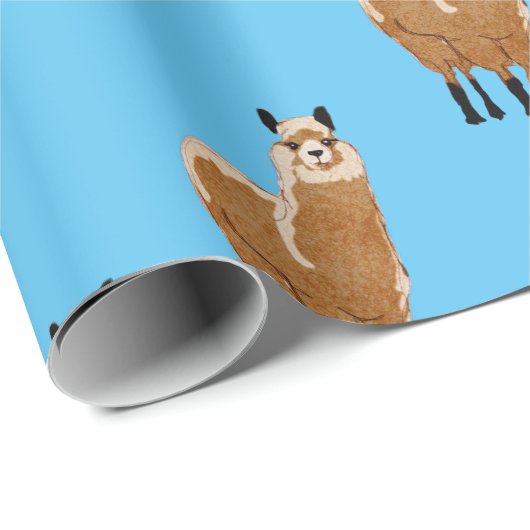 Minimalistisch Alpaca Design Wrapping Paper Cadeaupapier (Rol Hoek)