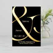 Minimalistisch Ampersand sparen de Datum Folie Uitnodiging (Staand Voorkant)