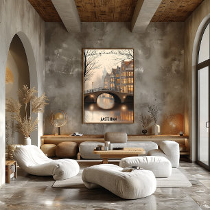 Minimalistisch Amsterdam City Skyline Wall Art Pos Poster