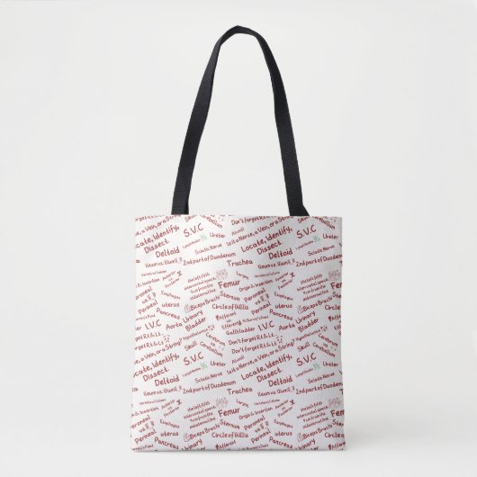Minimalistisch anatomiepatroon - Medische studente Tote Bag (Voorkant)