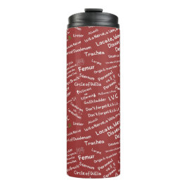 Minimalistisch anatomiepatroon thermische tumbler thermosbeker