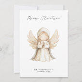 Minimalistisch Angel Script Vrolijk kerstfeest Feestdagenkaart (Voorkant)