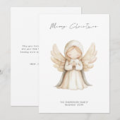 Minimalistisch Angel Script Vrolijk kerstfeest Feestdagenkaart (Voorkant / Achterkant)