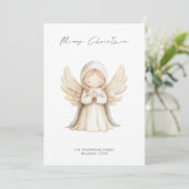 Minimalistisch Angel Script Vrolijk kerstfeest Feestdagenkaart (Staand voorkant)