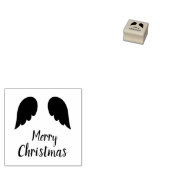 Minimalistisch Angel wingt vrolijk kerstfeest. Rubberstempel (Gestempeld)