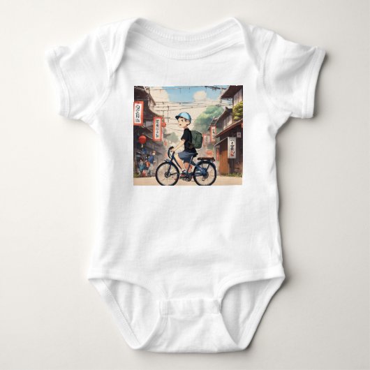 Minimalistisch Anime-Geïnspireerd Baby Cadeau Romper (Voorkant)